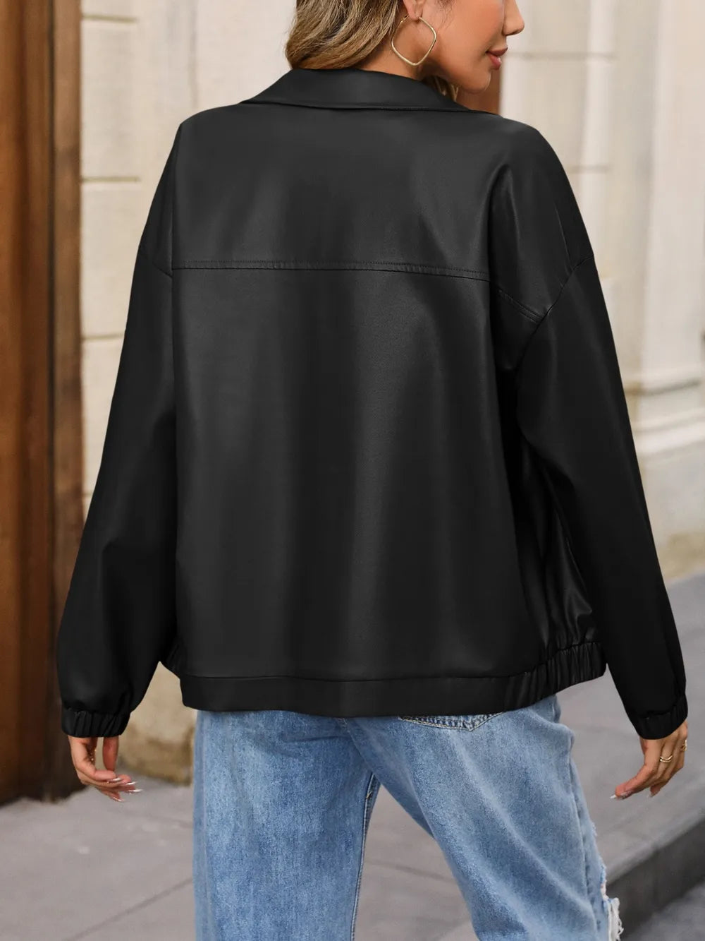 Zip Up Dropped Shoulder Jacket (6)