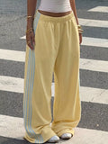 High-waisted Wide-leg Track Pants Side Stripes