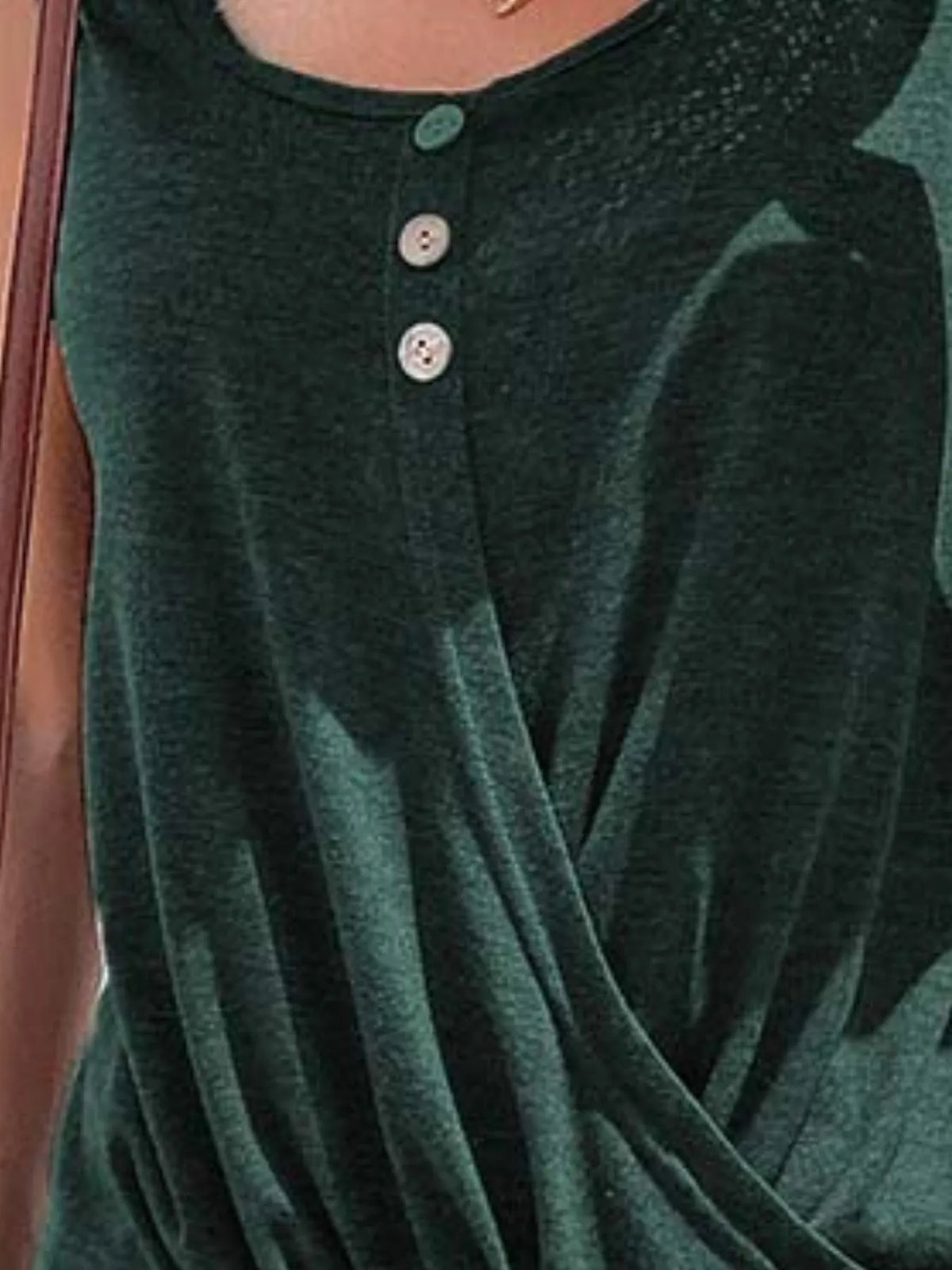 Full Size Twisted Hem Button Detail Tank Plus (6)