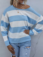 Striped Casual Long Sleeve Knit Top (2)