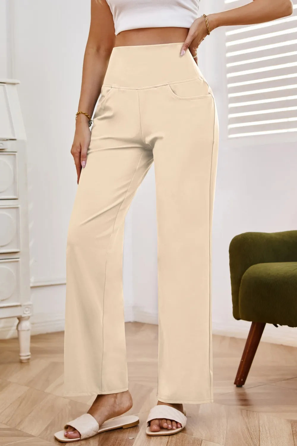 High Waist Wide Leg Pants Pockets (7)