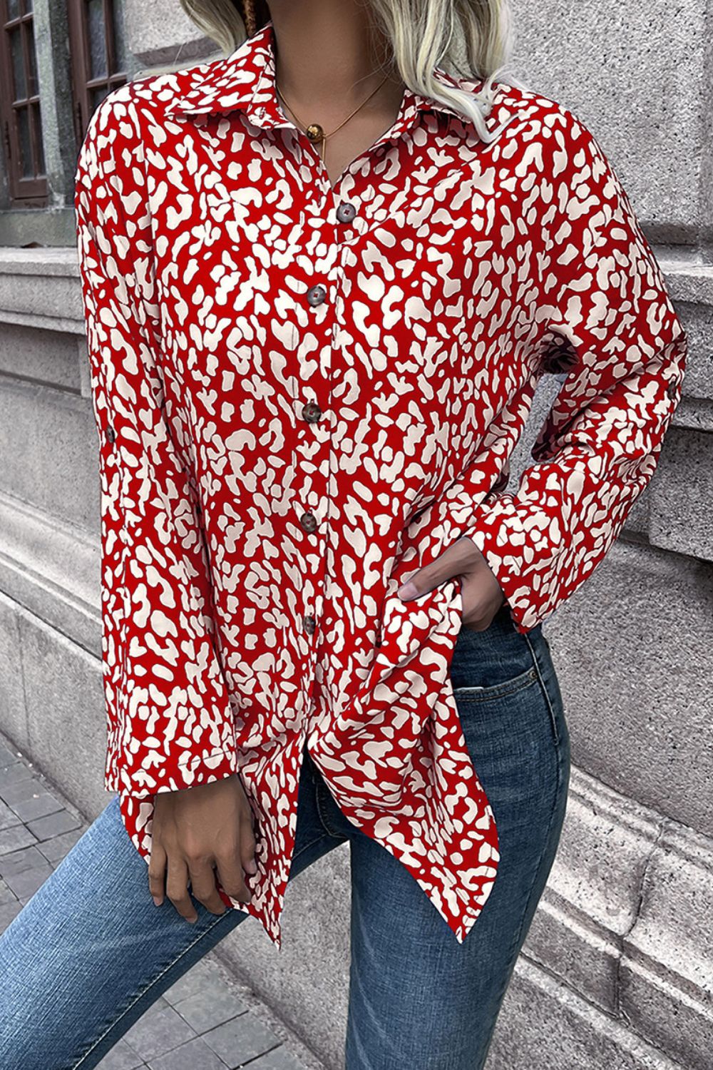 Leopard Roll-tap Sleeve Shirt (12)