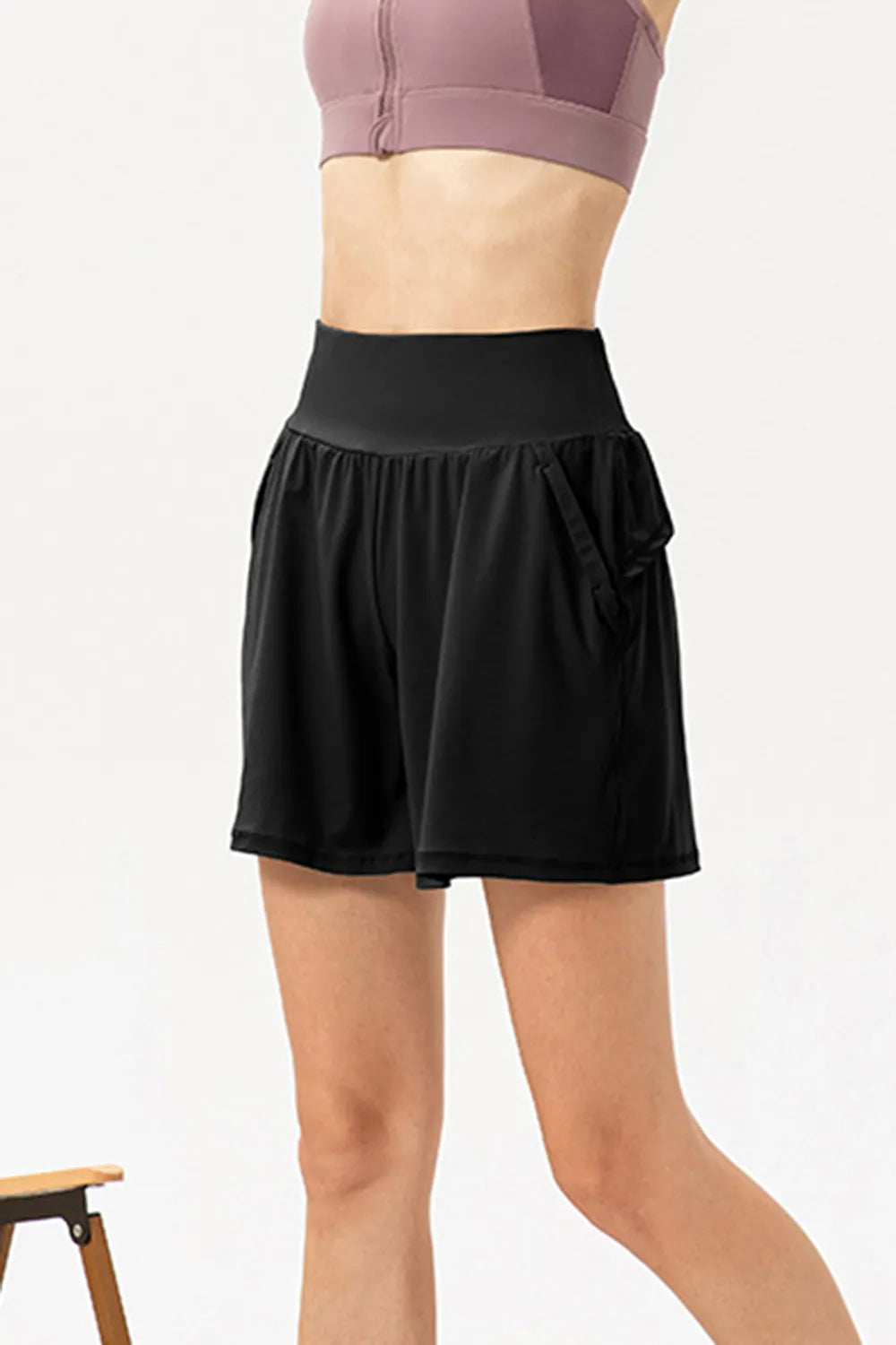 Pocketed Elastic Waist Active Shorts (9)