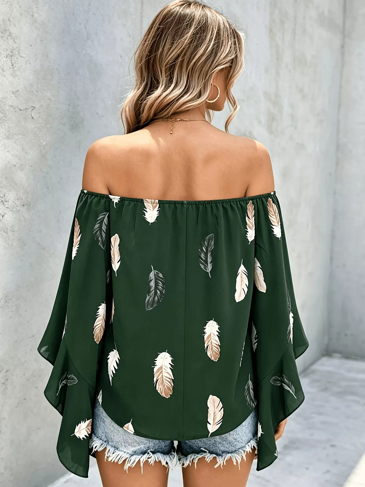 Printed Off Shoulder Blouse (13)