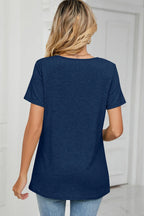 Ruched Heathered Short Sleeve T-shirt (9)