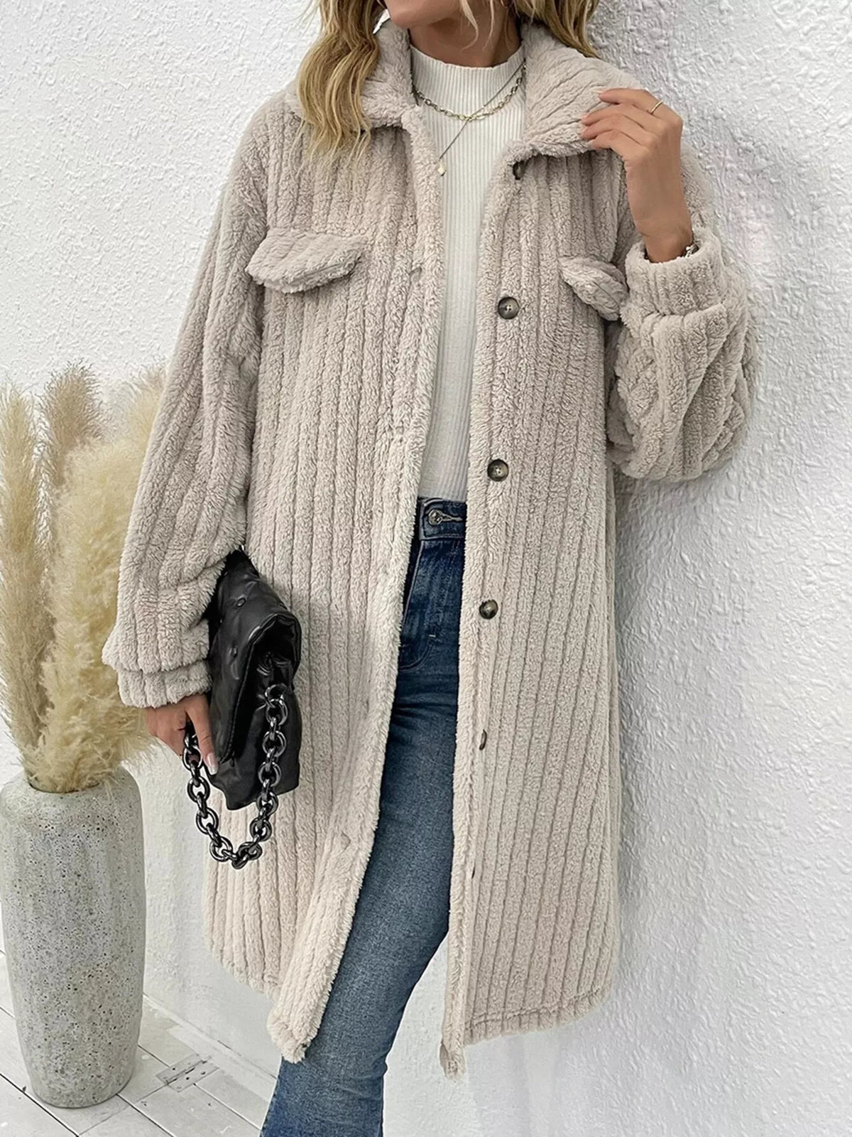 Button-down Longline Outerwear (3)