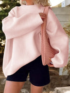 Ribbed Round Neck Dropped Shoulder Sweater (10)