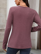Waffle Knit Long Sleeve T-shirt (6)