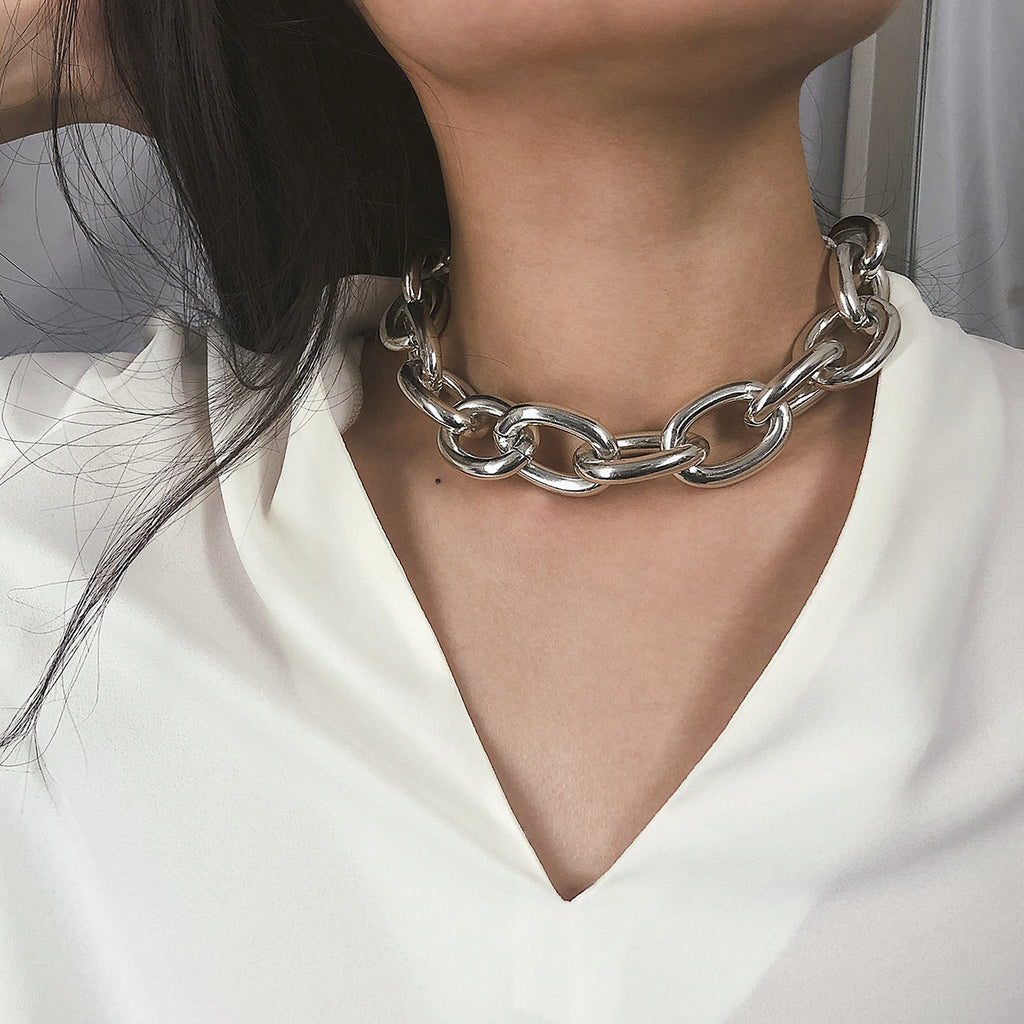 Retro Exaggerated Punk Metal Necklace photo 1