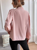 Mock Neck Button Front Shirt (9)