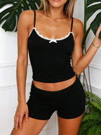 Contrast Trim Cami Shorts Set (15)
