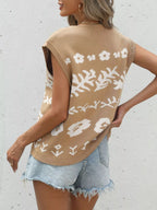 Floral V-neck Cap Sleeve Cardigan (3)