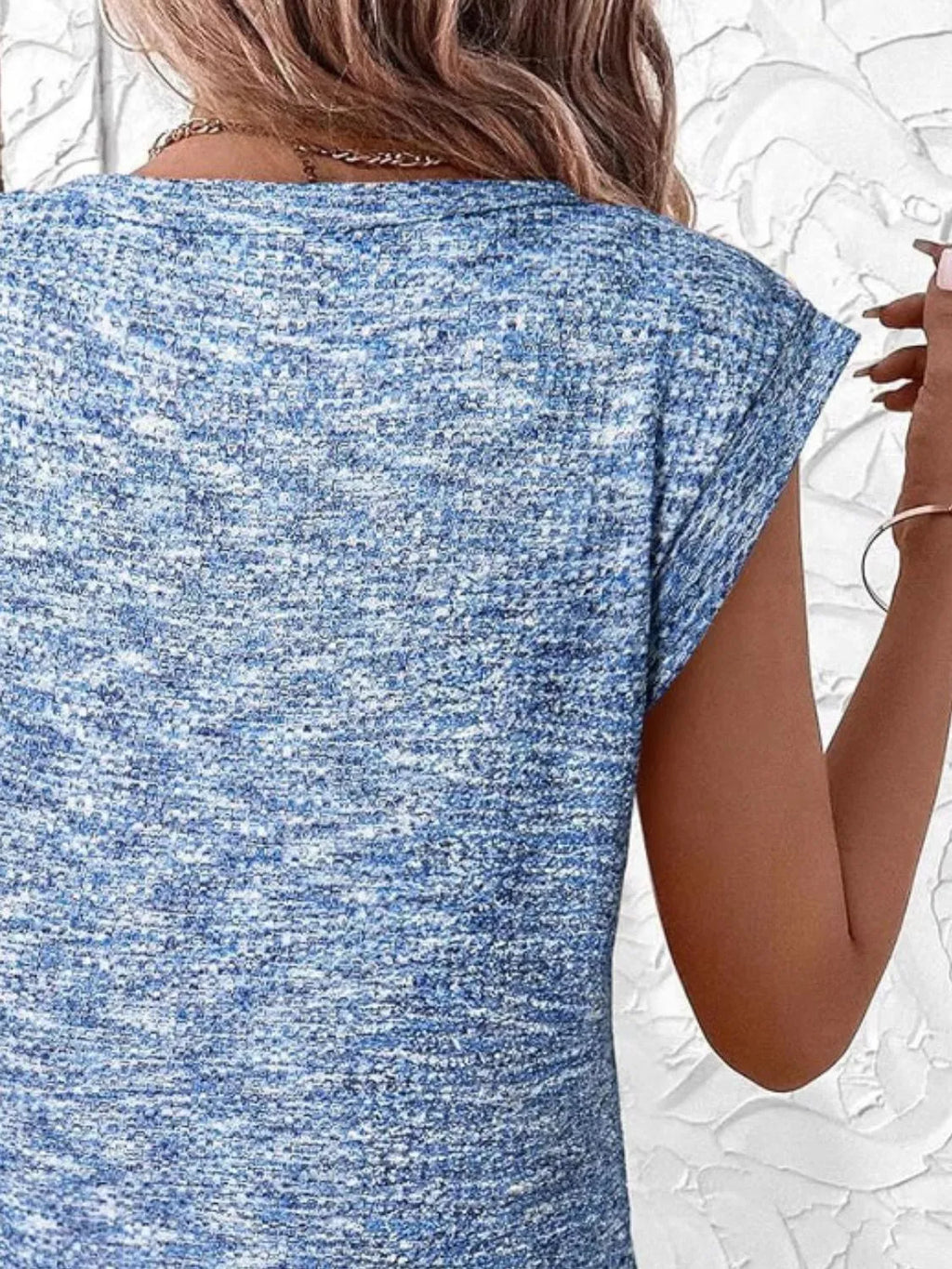 Round Neck Knit Cap Sleeve Top (7)