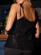 Full Size Sequin Tie Shoulder Cami Plus (4)