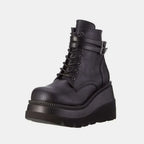 Pu Leather Lace-up Wedge Boots (5)