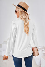 Square Neck Ruched Long Sleeve Blouse (6)
