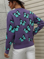 Butterfly Dropped Shoulder Crewneck Sweater (14)