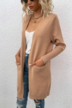 Open Front Long Sleeve Cardigan Pockets (11)