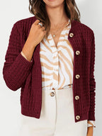 Textured Knit Button-front Cardigan (19)