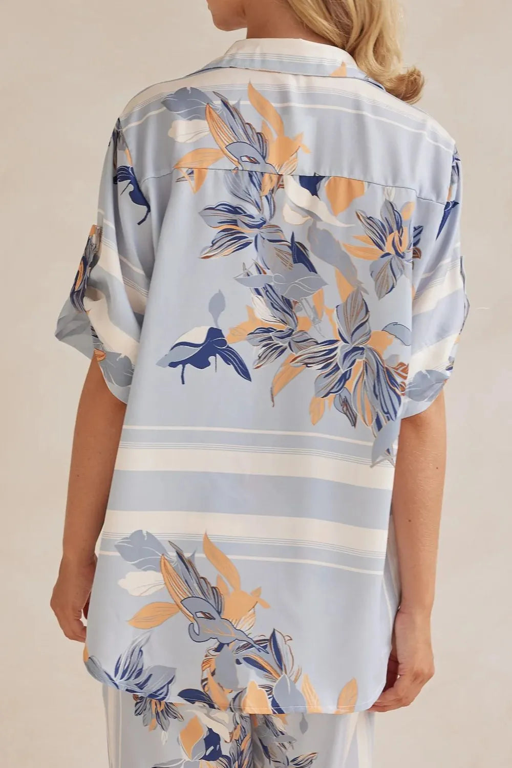 Printed Button Up Shirt Pants Set (7)