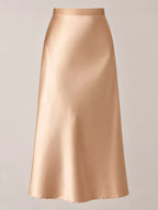 High-waisted Satin Midi Skirt (12)