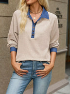 Button Detail Raglan Sleeve Top (4)