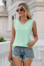 Eyelet V-neck Tank (22)