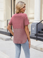 Two-tone Short Sleeve Top (21)