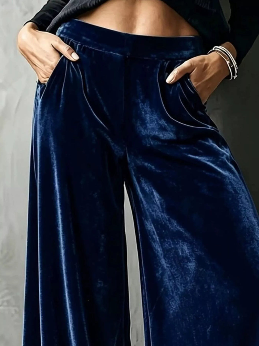 Full Size High-waisted Wide-leg Velvet Pants Plus (10)