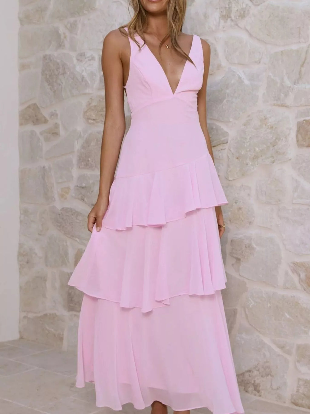 Sleeveless Ruffled Layered Backless Maxi Dress (24)