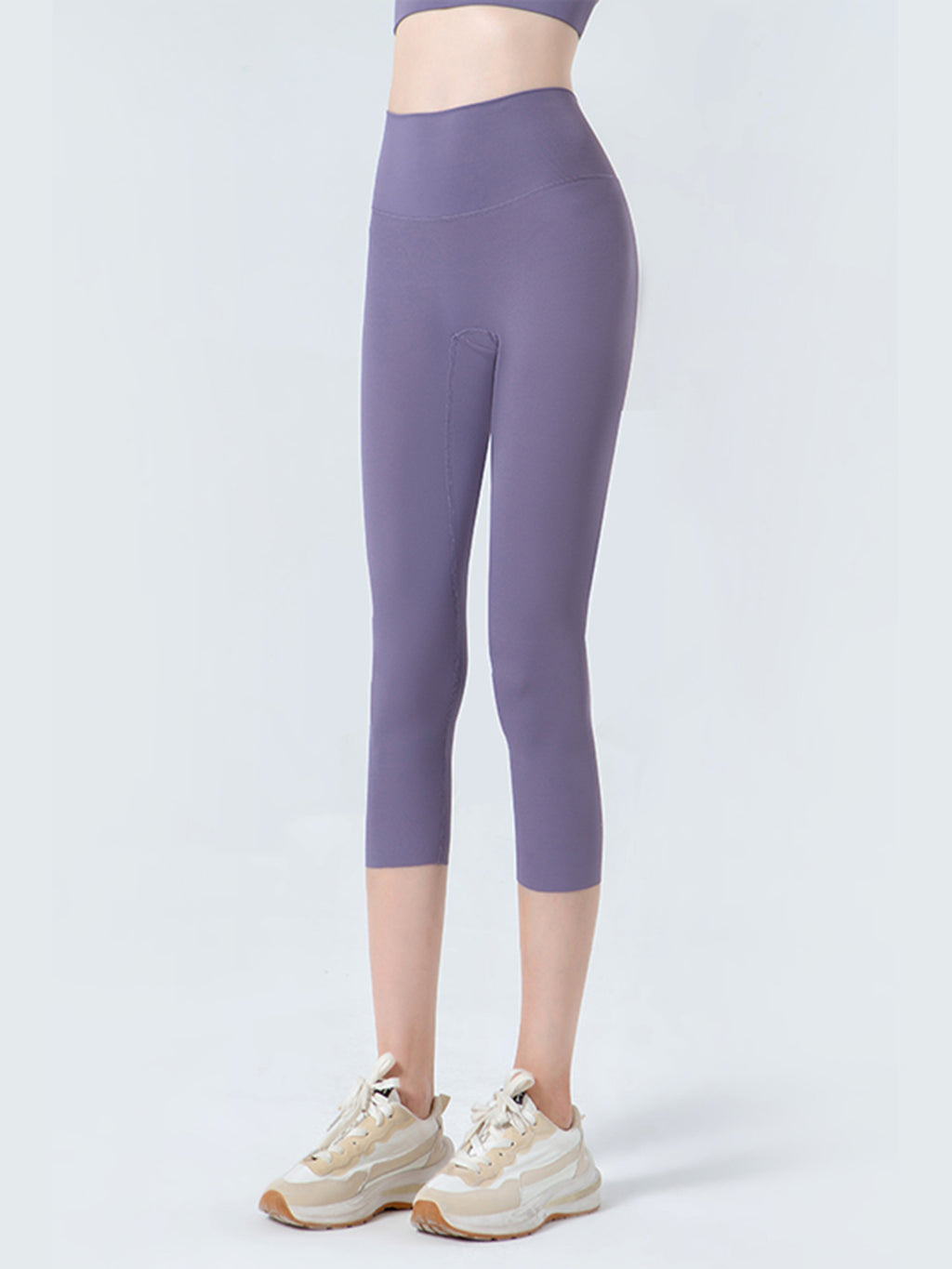 Wide Waistband Cropped Sports Leggings (14)