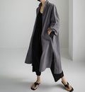 Shirt Dress Overknee Long Split Bf Cotton Linen Trench Coat variant CJYD189046001AZ|CJYD189046002BY|CJYD189046003CX|CJYD189046004DW