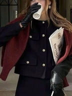 Tweed Button Up Cropped Outerwear (19)