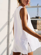 Side Slit V-neck Tank (5)