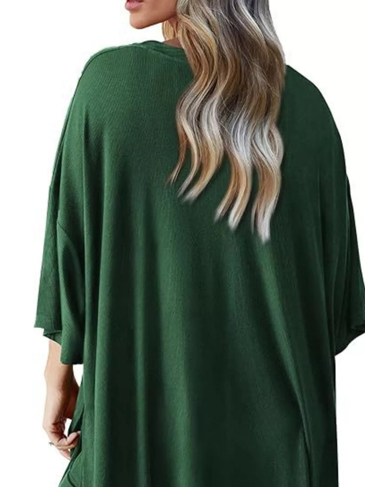 Slit Round Neck Top Pants Set (15)