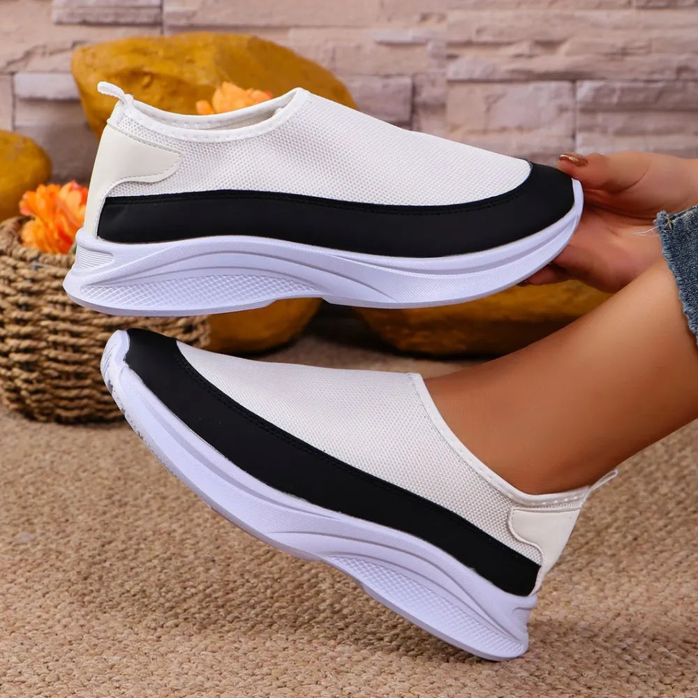Mesh Contrast Flat Slip-ons