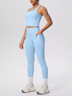 Scoop Neck Tank High-waisted Leggings Active Set (10)