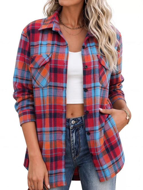 Casual Plaid Button-down Shirt