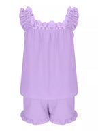 Ruffle Trim Sleeveless Top Shorts Set (19)
