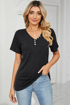 V-neck Short Sleeve T-shirt (9)
