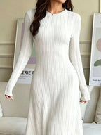 Long Sleeve Ribbed Knit Dress (9)