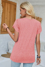 V-neck Petal Sleeve T-shirt (12)