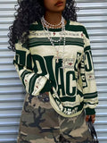 Printed Drop Shoulder Long Sleeve T-shirt (3)