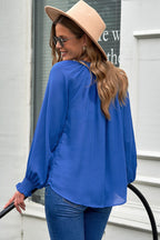Notched Neck Lantern Sleeve Blouse (16)