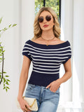 Striped Short Sleeve Sweater (2)