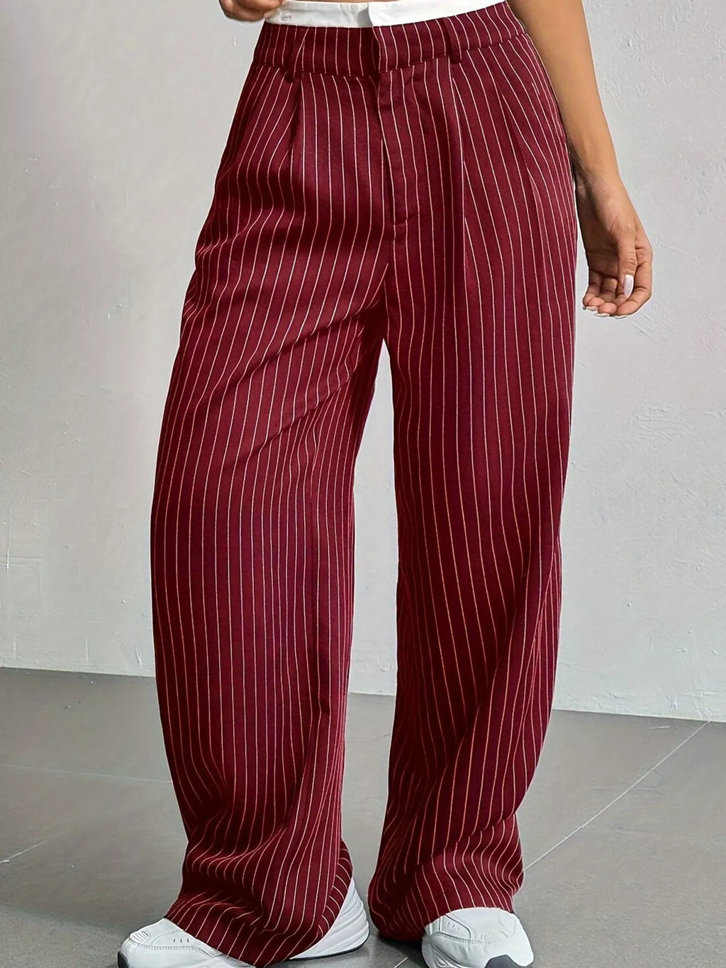 Striped Wide-leg Pants