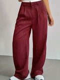 Striped Wide-leg Pants