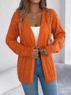 Openwork Open-front Long Sleeve Cardigan (3)