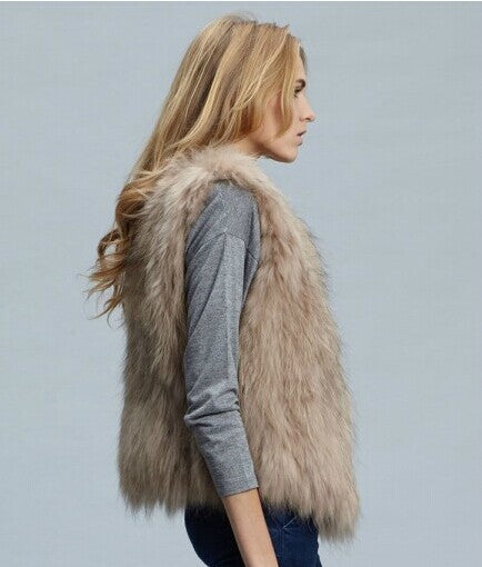 Faux Fox Fur Short Vest Jacket photo 1