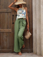 Printed Tank Top Wide Leg Pants Set (18)